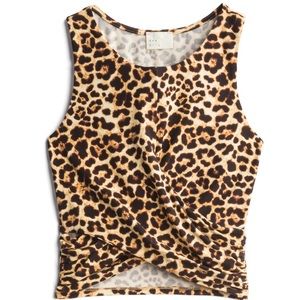 Leopard cheetah sleeveless crop top